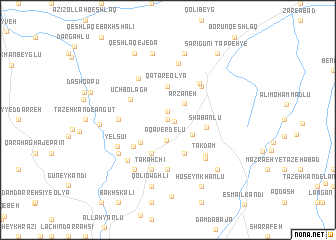 map of Tappeh-ye Manşūrlū